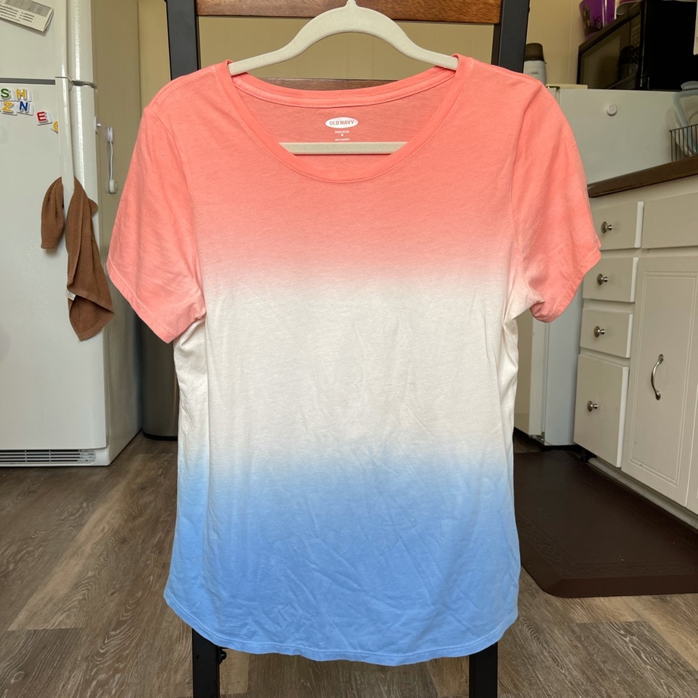 Old Navy Pink White & Blue Everywhere Tee